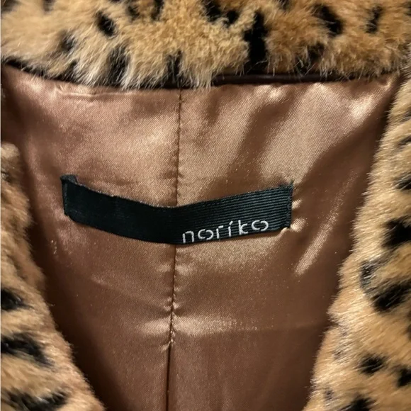 New Noriko Leopard Faux fur Jacket Medium - Picture 3 of 9